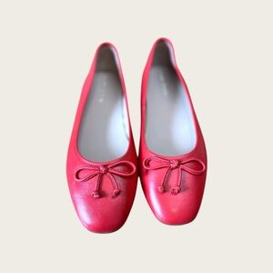 Cole Haan NWOB size 51/2 to 6 the Yara Red‎ Ballet Flats with Bow Detail